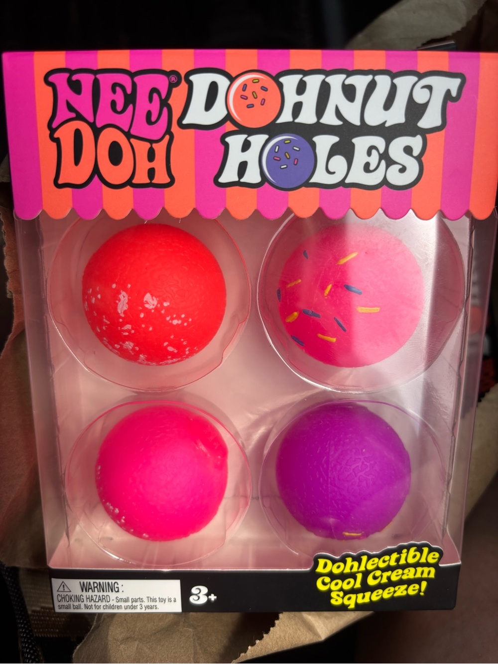 Dohnut Holes Squeeze Toy Set - Pink, Red, Purple